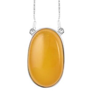 Baltic Amber (Citrine Colored) Bolo Necklace (Adjustable) Sterling Silver